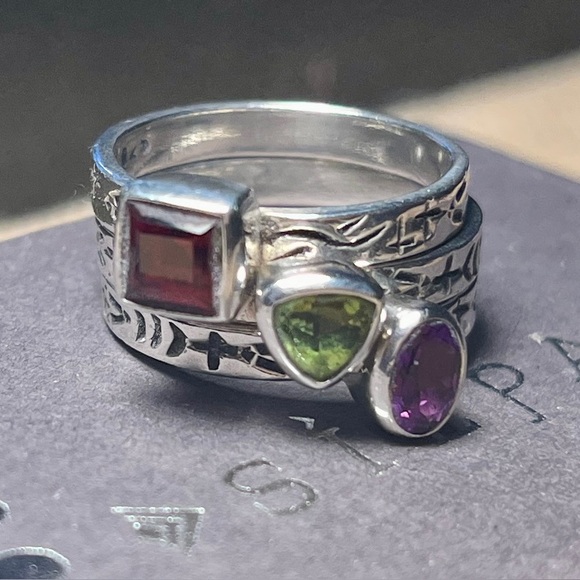 Silpada Gemstone Stack Rings - Picture 2 of 9